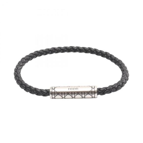 Christian Dior Dior Cannage Bracelet Leather and Stainless Steel Women's B...
